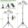 Лампа за растения STELS TripleGrow GT3 с регулируема телескопична стойка и три LED осветителни панела, осигуряващи пълен спектър LED осветление за растения. Подходяща за фитолампи за разсад и изкуствено осветление за растения.