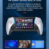 Изображение на преносимата конзола STELS X30 Pro с аксесоари и информация за продукта.