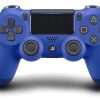 Син контролер за PS4 с ергономичен дизайн, подходящ за интензивни игрови сесии.