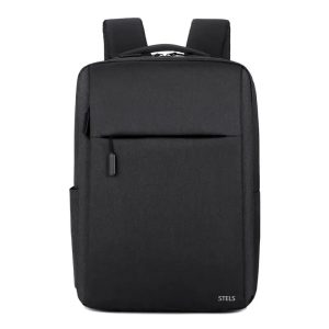 STELS Sports Backpack, Laptop Compartment, Waterproof, Wear-Resistant, Anti-Theft Pocket, USB Interface, Oxford Material, Unisex, 30x14x43cm, Black