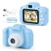 Син детски фотоапарат STELS FunShot W390 с екран и аксесоари.