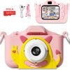 Детски фотоапарат STELS MonsterCam Z200 в розов цвят с включена 16GB карта памет, подходящ за снимки и видеа.