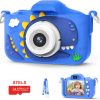 Детски фотоапарат STELS DinoCam X350 в син цвят, комплект с 64GB карта памет и аксесоари.